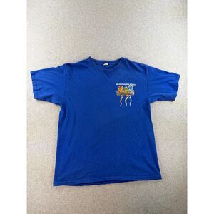 Melaque Jalisco Mexico No Bad Days Iguana Graphic Blue T-Shirt Size Large
